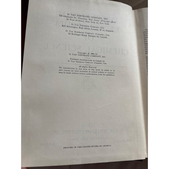 International Encyclopedia Of Chemical Science By D. Van Nostrand Company 1964 H - Picture 3 of 15